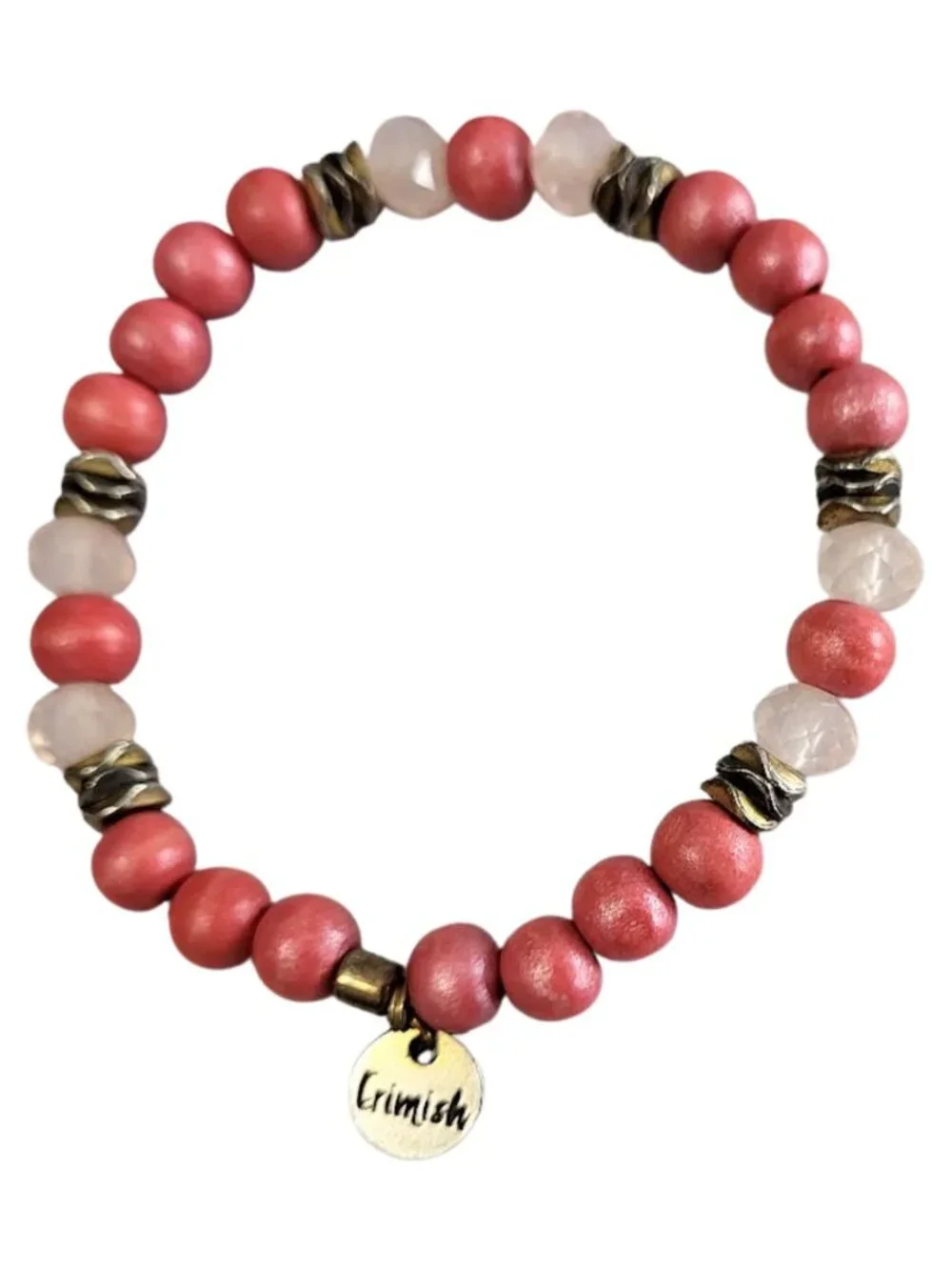 ERIMISH Pink & Peach Beaded Stackable Stretch Bracelets - Set of 2